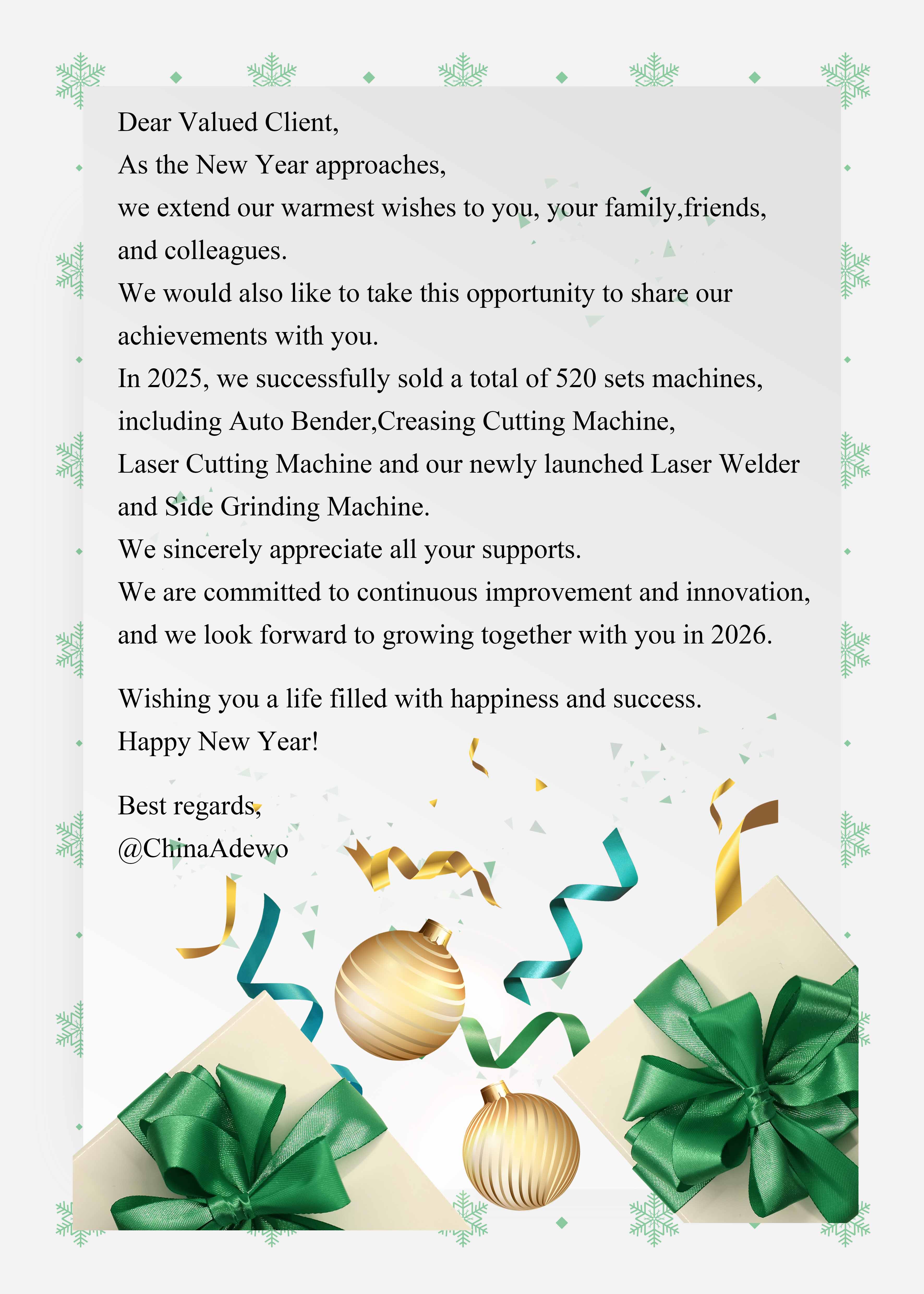 آپ کو ایک اور نتیجہ خیز سال کی خواہش ہے